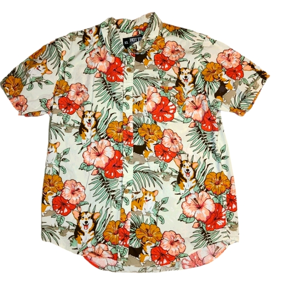 Hot Topic Tropical Corgi Vibes Shirt Xl 